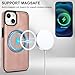 for iPhone 13 mini Detachable Wallet Compatible with Magsafe Wireless Charging Case with Card Holder,Cash Slot,Kickstand 2 in 1 Shockproof Case(Rose Gold)