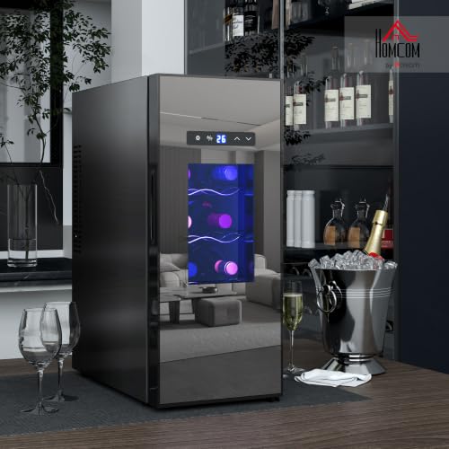 Foto von HOMCOM Weinkühlschrank Kompressor 12 Flaschen 30L 8-18°C Schwarz