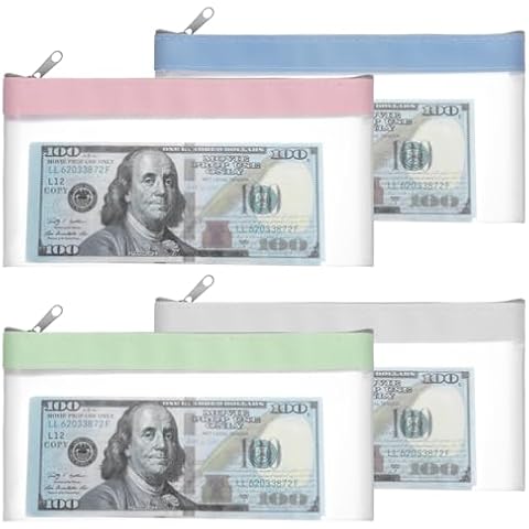 Clear Money Bag Set with Zipper Cover