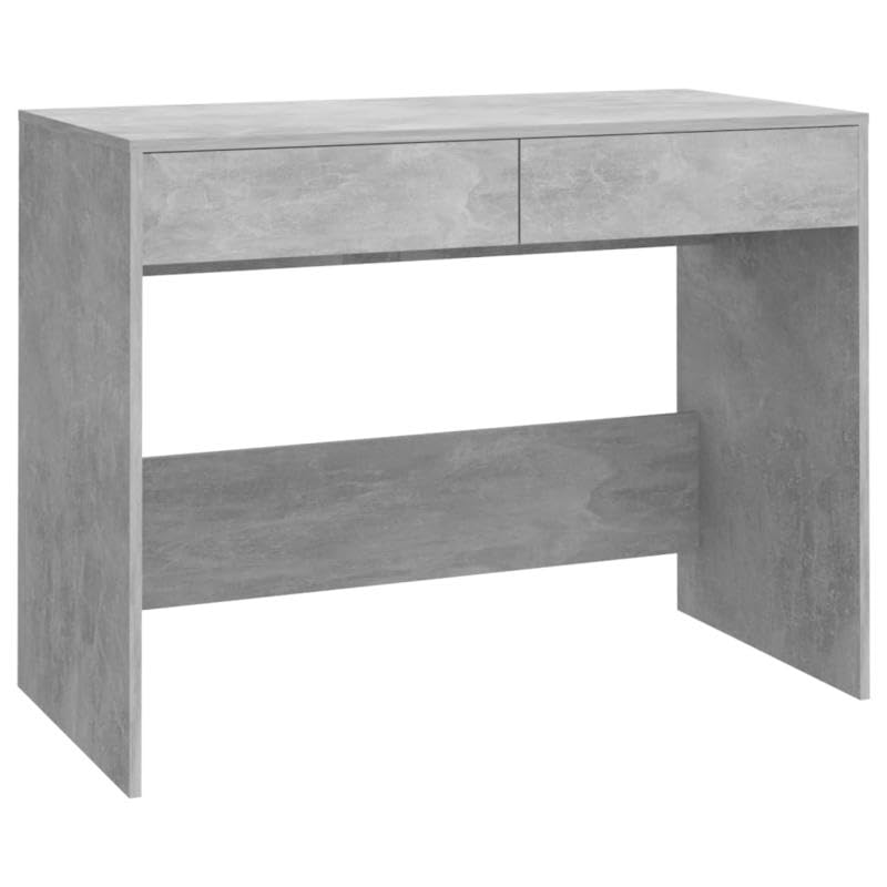 Eleganz Escritorio para oficina grande, color gris hormigón, 101 x 50 x 76,5 cm, de material de madera, duradero y ahorra espacio para lugares de trabajo modernos