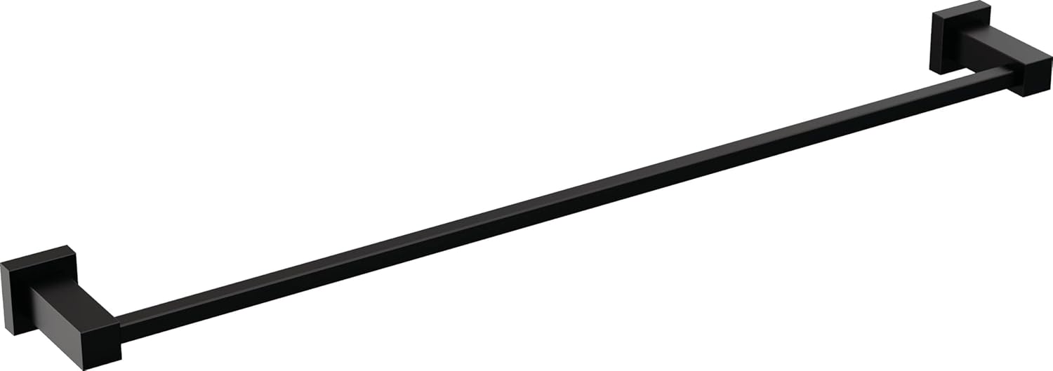 Delta Faucet Velum 24-Inch Single Towel Bar, Black Bathroom Towel Holder, Wall Mounted Towel Rack, Towel Hanger, Matte Black IAO20824-BL