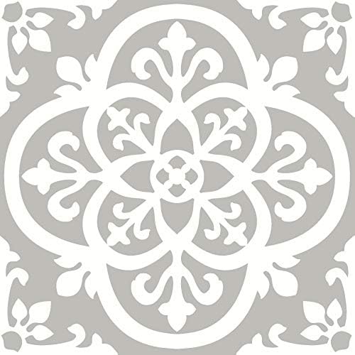 WallPops FP2942 Medina Peel & Stick Floor Tiles, Grey