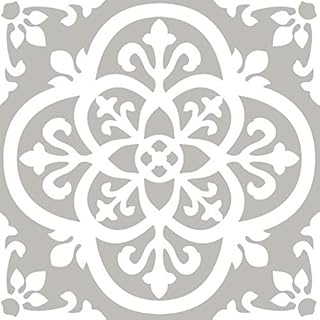 WallPops FP2942 Medina Peel & Stick Floor Tiles, Grey