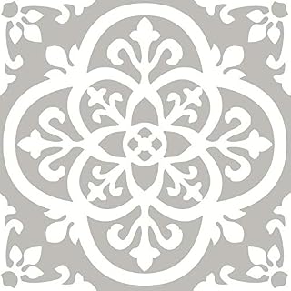 FloorPops FP2942 Medina Peel & Stick Floor tile, Grey, 10 Count