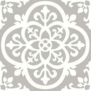 WallPops FP2942 Medina Peel & Stick vloertegels, grijs, 30,5 x 30,5 cm