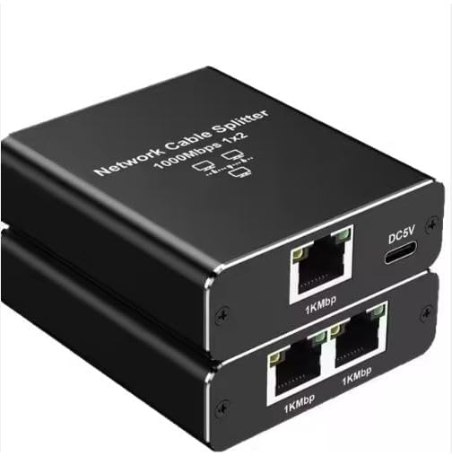 RyzCare Splitter 1 in 2 Out High Speed 1000Mbps LAN/Internet Cable 1x2 Gigabit RJ45/Network CAT 5/6/7/8 1 to 2 USB Power Cable-image-39