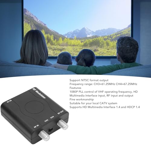 HDMI Modulator, HDMI to RF Modulator, HD Multimedia Interface to RF Support NTSC Format Output 1080P PLL Control of VHF Operating Frequency RF Modulator