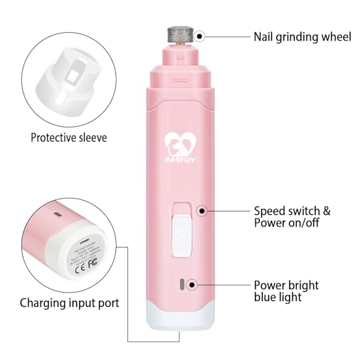 image for Casfuy Dog Nail Grinder Upgraded - Professional 2-Speed Electric Recha