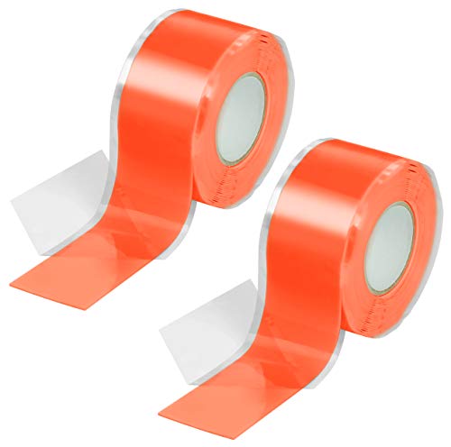 Preisvergleich Produktbild Poppstar 2x 3m selbstverschweißendes Silikonband, Silikon Tape Reparaturband, Isolierband und Dichtungsband (Wasser, Luft), 25mm breit, orange