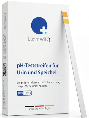 LuxmedIQ pH-Teststreifen für Urin & Speichel, 100 Stück – präziser 4.5–9.0 pH-Wert Schnelltest zur Säure-Basen-Balance – ideal für ketogene Diät & Gesundheitsvorsorge