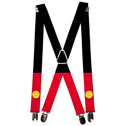 Tirantes Mickey Mouse botones negro rojo amarillo para ropa casual