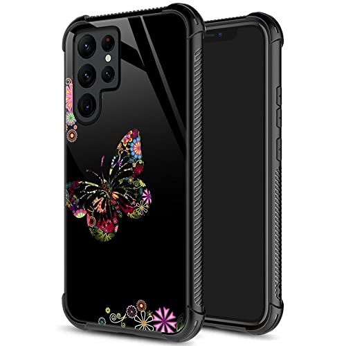 ZHEGAILIAN for Samsung Galaxy S23 Ultra Case, Military-Grade Protection, All-Around Shockproof Corners, Anti-Scratch Phone Case for Samsung Galaxy S23 Ultra - Butterfly Flower