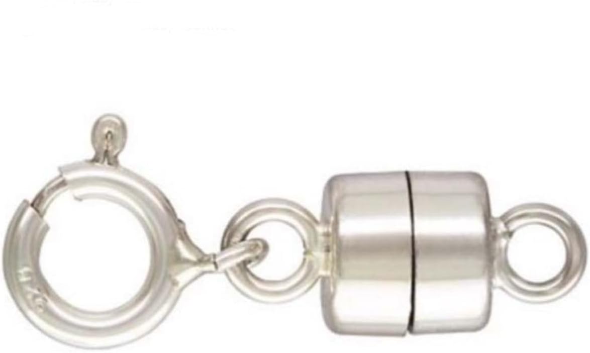 5 Sets Adabele Authentic 925 Sterling Silver Small Strong Magnetic Clasp Necklace Converter with Springring Clasp Findings for DIY Jewelry Making SS489-1