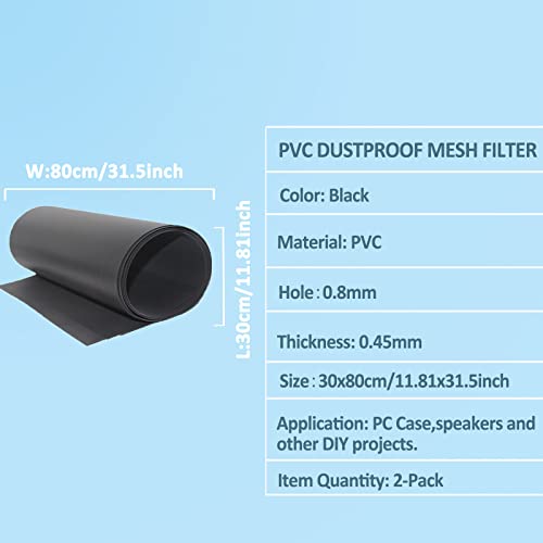 2-Pack 300X800Mm 11.8X31.5Inch Diy Computer Pc Case And Fans Pvc Dustproof Mesh Filter Cover With Magnetic Strip For Computer Chassis Speakers And More #TOP5
