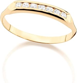 Meia aliança folheada a ouro com cristais - Branco - 510999 - Rommanel Cor:Branco;Tamanho:20