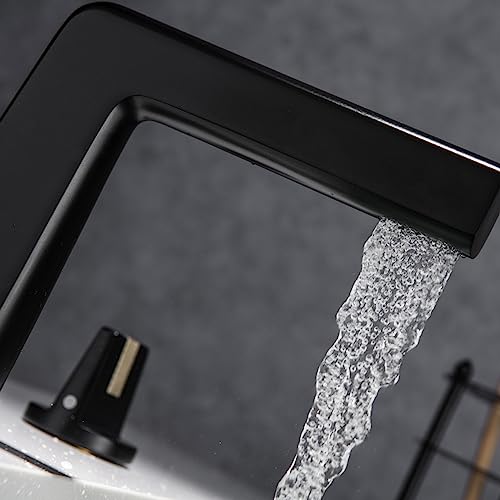Robinet cascade de baignoire or brossé 5 trous luxe double mode - 3