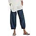 Produktbild WOZOW Pants Damen Harem Hippie Solid Einfarbig Loose Long Casual High Waist Elastisch Costume Funny Cool Mode Saggy Crop Trousers (3XL,Marine)