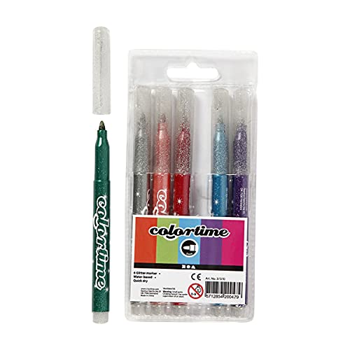 Feutres à paillettes Colortime avec encre brillante et séchage rapide
