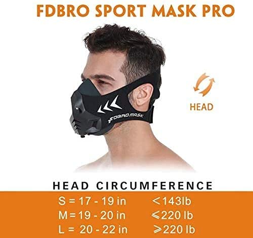 FDBRO Sports Mask 12 Breathing Levels Pro Workout Mask for Fitness,Running,Resistance,Cardio,Endurance Mask for Fitness Sport Mask (M, Silver Black) - Thumbnail 5