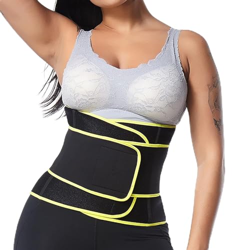 Zzalalana Waist Trainer for Women Tummy Control Waist Cincher Corset Belt for Body Shaper Sport Workout Weight Loss Shapewear Yellow