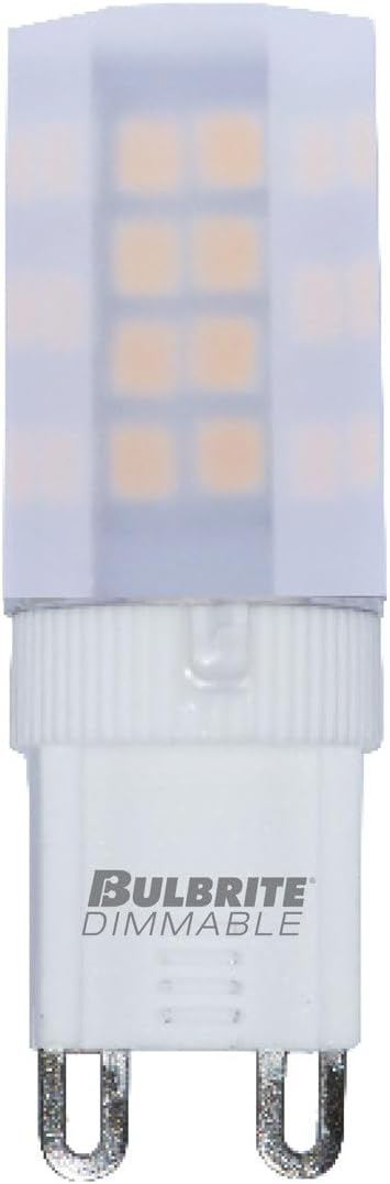 Bulbrite LED Mini T6 Dimmable Bi-Pin Base (G9) Light Bulb 40 Watt Equivalent 3000K, Frost 1-Pack