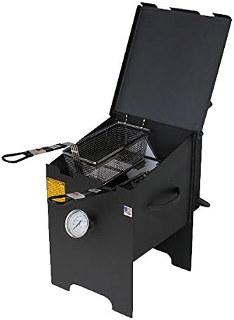 R&V WORKS FF2R Carbon Steel 4 Gallon 2 Basket Fryer with No BBQ Stand