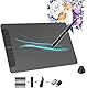 Grafiktablett VEIKK VK1060PRO，10x6 Zoll Drawing Tablet with 8 Shortcut Keys，Doppeltes Einstellrad-Design 8192 Druckstufen Batterielosem Stift Kompatibel Windows/Mac OS/Android/Linux