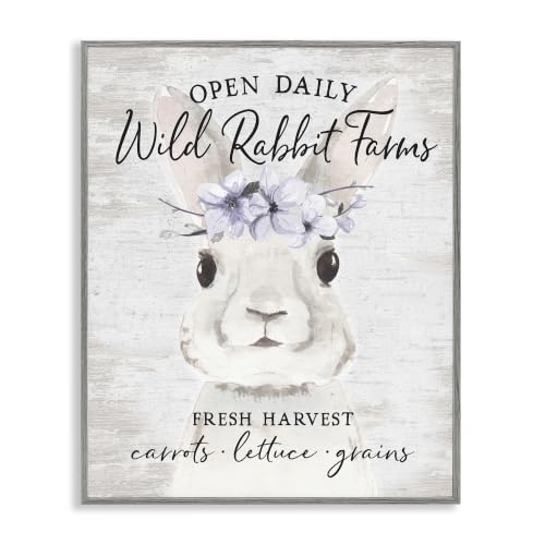 Wild Rabbit Farms Floral Crown Sign, 11 x 14 Inch Framed Giclée Print