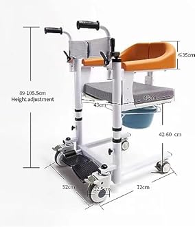 Generic Patient Lift Transfer Machine - Electric Lift Chair Aid for Nursing Paralyzed Elderly - Hydraulics Bedside Lift with Manual Control - Transfer Lift Aid for Bedridden Patients