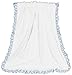 Zoe Purple and White with Floral Print Ruffle Reversible Velour Blanket