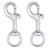 Yundxi Heavy Duty Bolt Snap Clip Hook, 316 Stainless Steel Oval Eye Hook for Scuba Flag Poles Horse Leads Gate Latches - Pack of 2 (100mm)