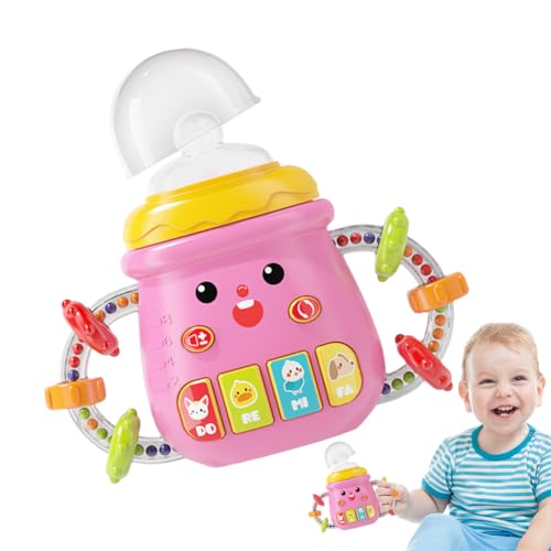 Genérico biberón musical bebé, sonajero biberón, juguete bebé luminoso, educativo, con música, sensorial, interactivo, regalo recién nacido, juguete para niños,