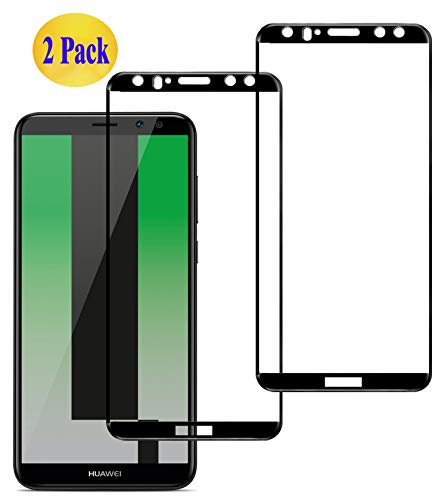 Eachy Cristal Templado Huawei Mate 10 Lite Vidrio Templado, [2 Unidades] Protector de Pantalla Huawei Mate 10 Lite Cobertura Completa 5.9 Pulgadas-Negro