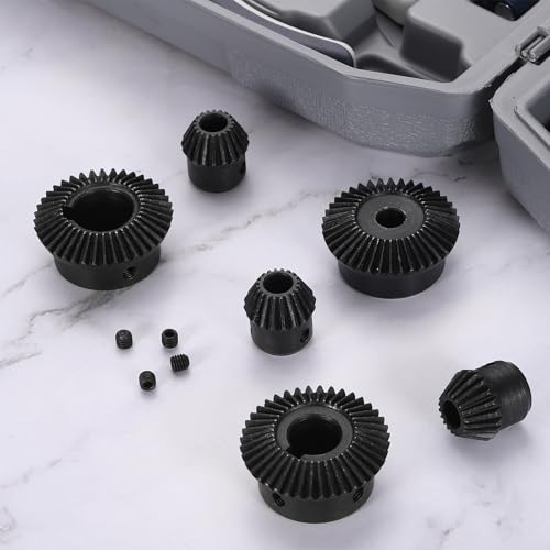 QUARKZMAN 2 Stück Kegelradsatz 1 Modul 1:2 (20Z/40Z) Gehärteter Stahl Geradkegelrad 90 Grad Lenkmotorgetriebe (5mm/8mm Bohrung)