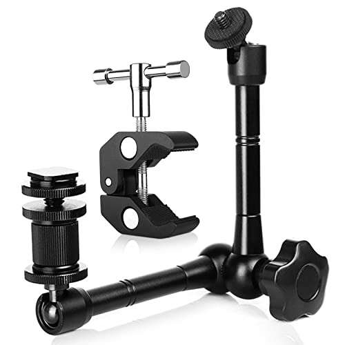 TWBEST Lang Magic Arm,Magic Arm,Klemme Stativ,11 Zoll Verstellbarer Magic Arm und Super Clamp mit 1/4"und 3/8" Schraubenlöchern für Kamera-Rig, Monitor, Blitzlicht, Sport-Kamera-Rig Cover