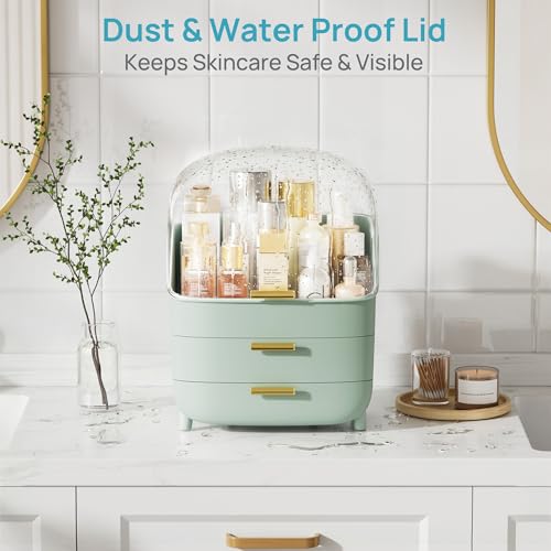 Image of Vtopmart 3-Tier Skincare Makeup Organizer with Lid, Green