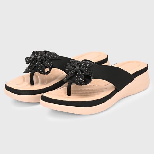 Image of Centrino Women's Sandals | Stylish Slip-On Sandals for Ladies | Durable Soft Cushioned Footbed for Comfort | Elegant & Trendy Design | Lightweight Daily And Casual Use Flip Flops (9343)