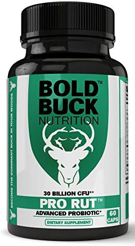 Best Probiotics 30 Billion CFU with 15 Active Strains Delayed Release Vegetable Capsules | Acidophilus, Reuteri, Longum, Fermentum and Powerful FOS Prebiotic Blend | Pro Rut by Bold Buck Nutrition