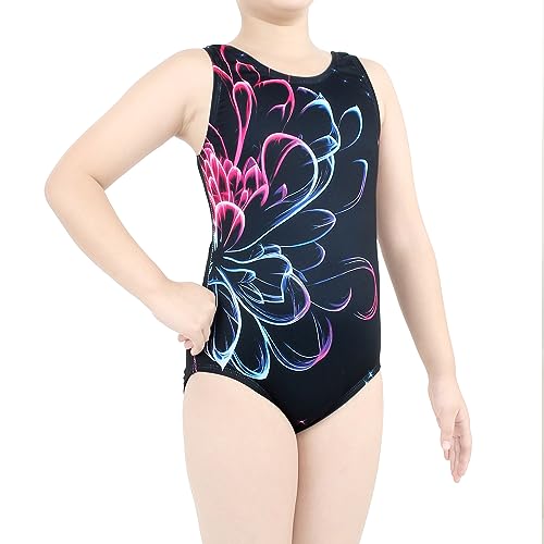 Image of MODAFANS Leotards for Girls Gymnastics with Shorts Dance unitards Tumbling Biketards with Hair Scrunchie for3-13T