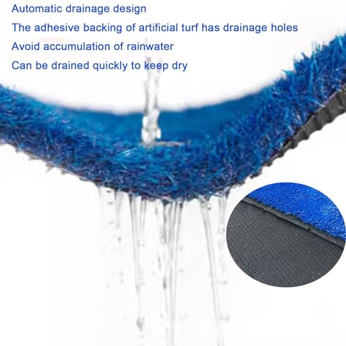 Erba Sintetica per Esterni con Fori di drenaggio – Altezza del Pelo 3 cm, Prato Blu Resistente alle intemperie per Giardino, Patio, Cortile – Perfetto per Giardinaggio, Aree Gioco e Animali