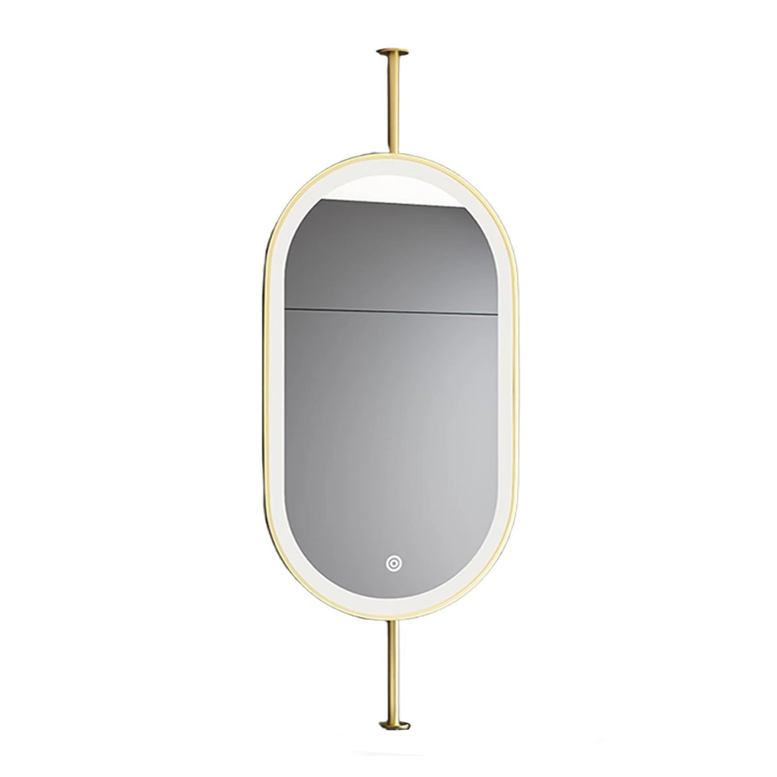 ITOSUI Ceiling Mounted Mirror with LED Lights,Wall Mirror Oval Decorative Mirror,Adjustable Brightness,for Entrance Cloakroom (Boom Can be Customized)(A,40x80cm)
