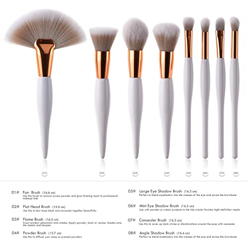 Image of Narah venturesMakeup Brush Set 8 Pcs | Soft Professional Makeup Brushes for Foundation, Blush, Eyeshadow & Blending | Beauty Brush Kit for Women & Girls (multicolor)