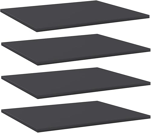 Miniatura 378 de Juego de 4 tableros de estantería, paneles de repuesto, unidades de almacenamiento, estantes de exhibición organizadores, gris hormigón, 31.5 x 11.8