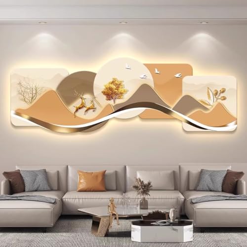 LIUWOPA Sculpture Murale à LED de Grande Taille, décoration Murale Artistique 3D, adaptée au Salon, au Couloir