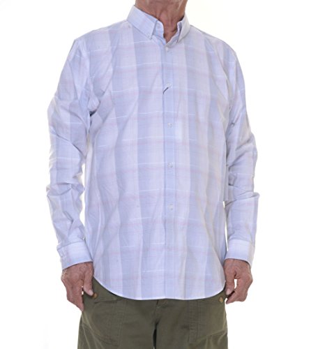 Calvin Klein Men's Long Sleeve Yarn Dye Fine Line Pla