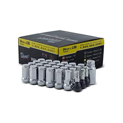 Mr. Lugnut: 6 Lug - 20 LUGS, 4 Locks, 1 Key, 4 Chrome TR413, 14x1.50 Thread, Acorn LUGNUT with CONICAL Seating. Cover