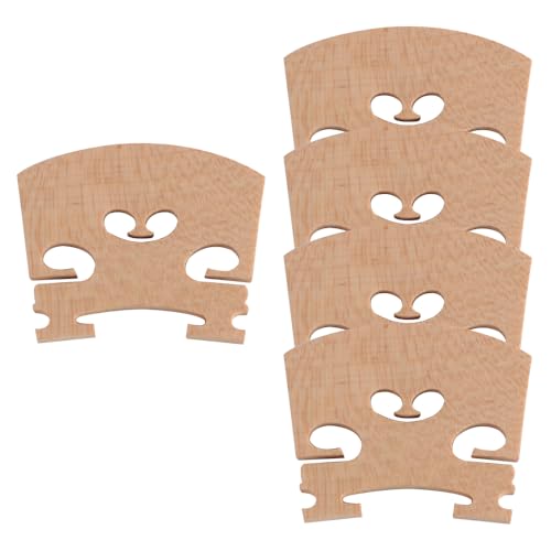 Laroal Puente de violín de 5 piezas 4/4 Puente de violín de madera para accesorios de instrumentos musicales de violín