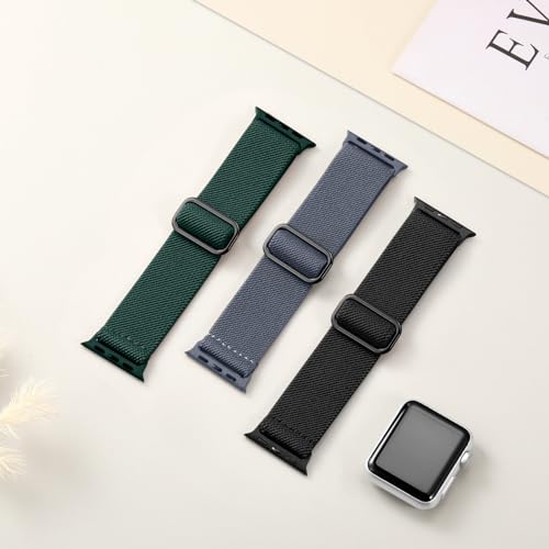 Image of DaQin 3 Pack Stretchy Solo Loop Compatible with Apple Watch Bands Men Women