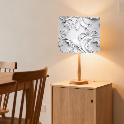Image of Nuxovilar Lamp Shades Set of 2, 13 inch Top x 13 inch Bottom x 10 inch High (Spider) | Floor lamp shades floral relief pattern living room dining formal space covers light (Relief)