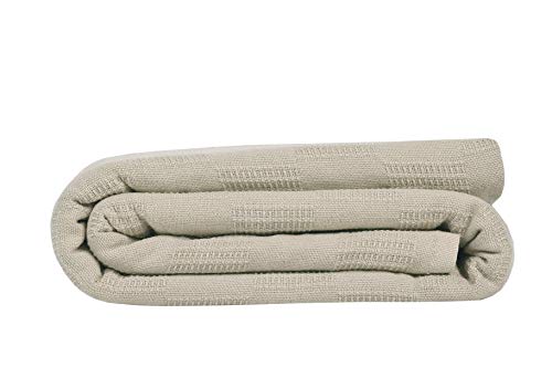 Linteum Textile Supply Thermodecke (Taupe, Zwilling), langlebig und langlebig, reißfest, weiche Decke, aus 100% Baumwolle, für Zuhause, Krankenhäuser, 168 x 228 cm Cover